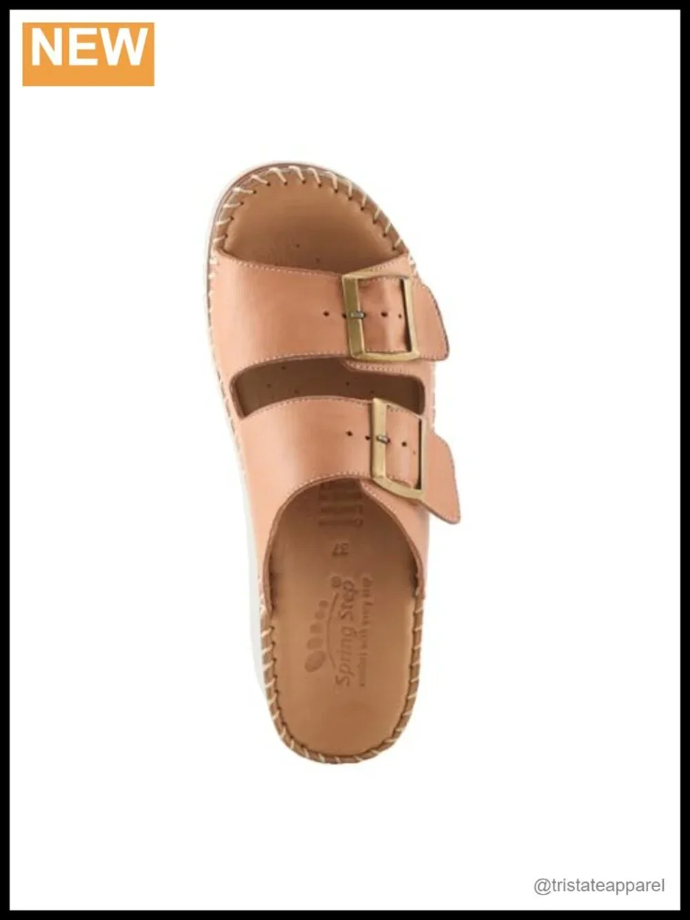 Women's Spring Step Minisia Leather Wedge Sandals, Double Strap